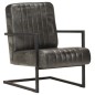vidaXL Sillón en voladizo cuero auténtico gris envejecido vidaXL Sillón en voladizo cuero auténtico gris envejecido