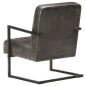 vidaXL Sillón en voladizo cuero auténtico gris envejecido vidaXL Sillón en voladizo cuero auténtico gris envejecido