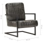 vidaXL Sillón en voladizo cuero auténtico gris envejecido vidaXL Sillón en voladizo cuero auténtico gris envejecido