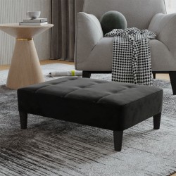 vidaXL Reposapiés de terciopelo negro 78x56x32 cm