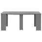vidaXL Mesa de comedor extensible gris brillante 175x90x75 cm
