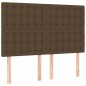 vidaXL Cama box spring con colchón tela marrón oscuro 140x200 cm vidaXL Cama box spring con colchón tela marrón oscuro 140x200 cm