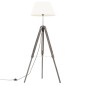vidaXL Lámpara de trípode madera maciza de teca gris y blanca 141 cm vidaXL Lámpara de trípode madera maciza de teca gris y blanca 141 cm