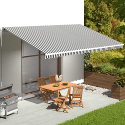 vidaXL Tela de repuesto para toldo gris antracita y blanco 6x3,5 m