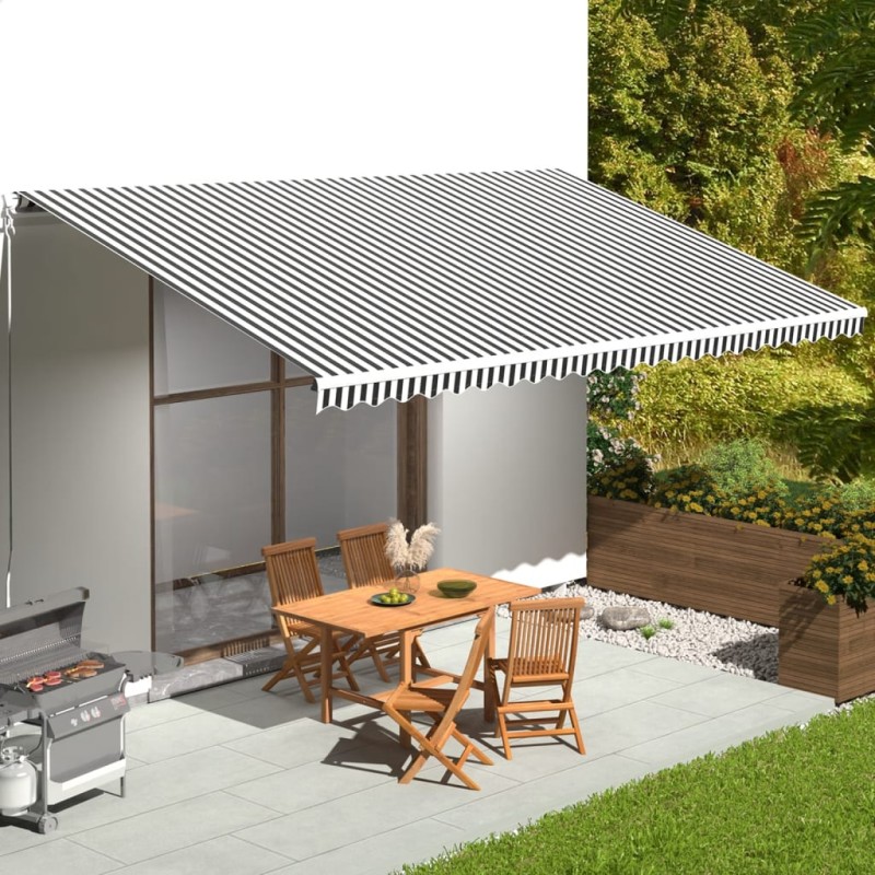 vidaXL Tela de repuesto para toldo gris antracita y blanco 6x3,5 m