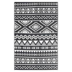 vidaXL Alfombra de exterior PP negra 140x200 cm