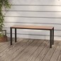vidaXL Banco de jardín acero y WPC marrón y negro 110 cm vidaXL Banco de jardín acero y WPC marrón y negro 110 cm
