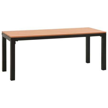vidaXL Banco de jardín acero y WPC marrón y negro 110 cm