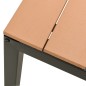 vidaXL Banco de jardín acero y WPC marrón y negro 110 cm vidaXL Banco de jardín acero y WPC marrón y negro 110 cm
