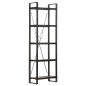 vidaXL Estantería de 5 niveles madera maciza mango negro 60x30x180 cm vidaXL Estantería de 5 niveles madera maciza mango negro 60x30x180 cm