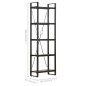vidaXL Estantería de 5 niveles madera maciza mango negro 60x30x180 cm vidaXL Estantería de 5 niveles madera maciza mango negro 60x30x180 cm