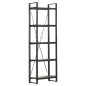 vidaXL Estantería de 5 niveles madera maciza mango negro 60x30x180 cm vidaXL Estantería de 5 niveles madera maciza mango negro 60x30x180 cm