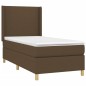 vidaXL Cama box spring con colchón tela marrón oscuro 90x190 cm vidaXL Cama box spring con colchón tela marrón oscuro 90x190 cm