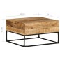 vidaXL Mesa de centro madera de mango rugosa 68x68x41 cm vidaXL Mesa de centro madera de mango rugosa 68x68x41 cm