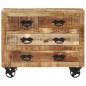 vidaXL Aparador con 3 cajones madera maciza de mango rugosa 80x30x65cm vidaXL Aparador con 3 cajones madera maciza de mango rugosa 80x30x65cm