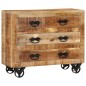 vidaXL Aparador con 3 cajones madera maciza de mango rugosa 80x30x65cm vidaXL Aparador con 3 cajones madera maciza de mango rugosa 80x30x65cm