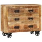 vidaXL Aparador con 3 cajones madera maciza de mango rugosa 80x30x65cm vidaXL Aparador con 3 cajones madera maciza de mango rugosa 80x30x65cm