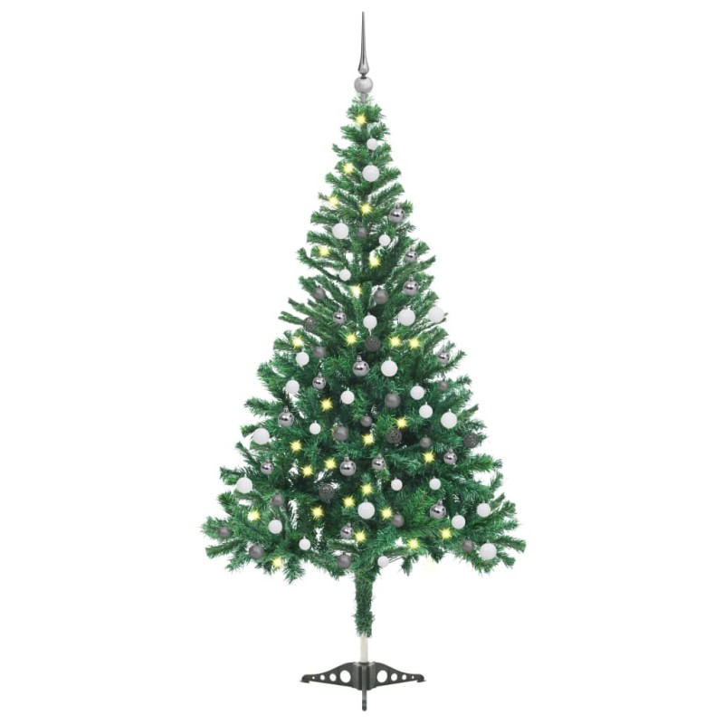 vidaXL Árbol de Navidad artificial con luces y bolas 230 ramas 120 cm vidaXL Árbol de Navidad artificial con luces y bolas 230 ramas 120 cm