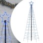 vidaXL Árbol de Navidad cono con estacas 220 LEDs azul 180 cm vidaXL Árbol de Navidad cono con estacas 220 LEDs azul 180 cm