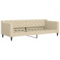 vidaXL Sofá cama con colchón tela crema 80x200 cm