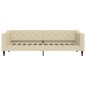 vidaXL Sofá cama con colchón tela crema 80x200 cm