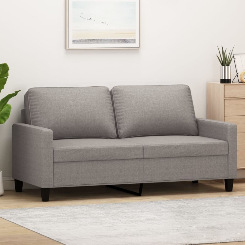 vidaXL Sofá de 2 plazas de tela gris taupé 140 cm vidaXL Sofá de 2 plazas de tela gris taupé 140 cm