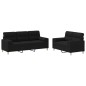 vidaXL Juego de sofás con cojines 2 piezas tela negro vidaXL Juego de sofás con cojines 2 piezas tela negro