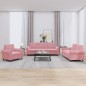 vidaXL Juego de sofás con cojines 3 piezas terciopelo rosa vidaXL Juego de sofás con cojines 3 piezas terciopelo rosa