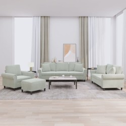 vidaXL Juego de sofás con cojines 4 piezas terciopelo gris claro