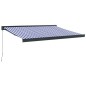 vidaXL Toldo retráctil aluminio y tela azul y blanco 3,5x2,5 m vidaXL Toldo retráctil aluminio y tela azul y blanco 3,5x2,5 m