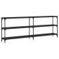 vidaXL Mesa consola madera de ingeniería negra 200x29x75 cm vidaXL Mesa consola madera de ingeniería negra 200x29x75 cm