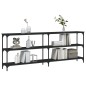 vidaXL Mesa consola madera de ingeniería negra 200x29x75 cm vidaXL Mesa consola madera de ingeniería negra 200x29x75 cm