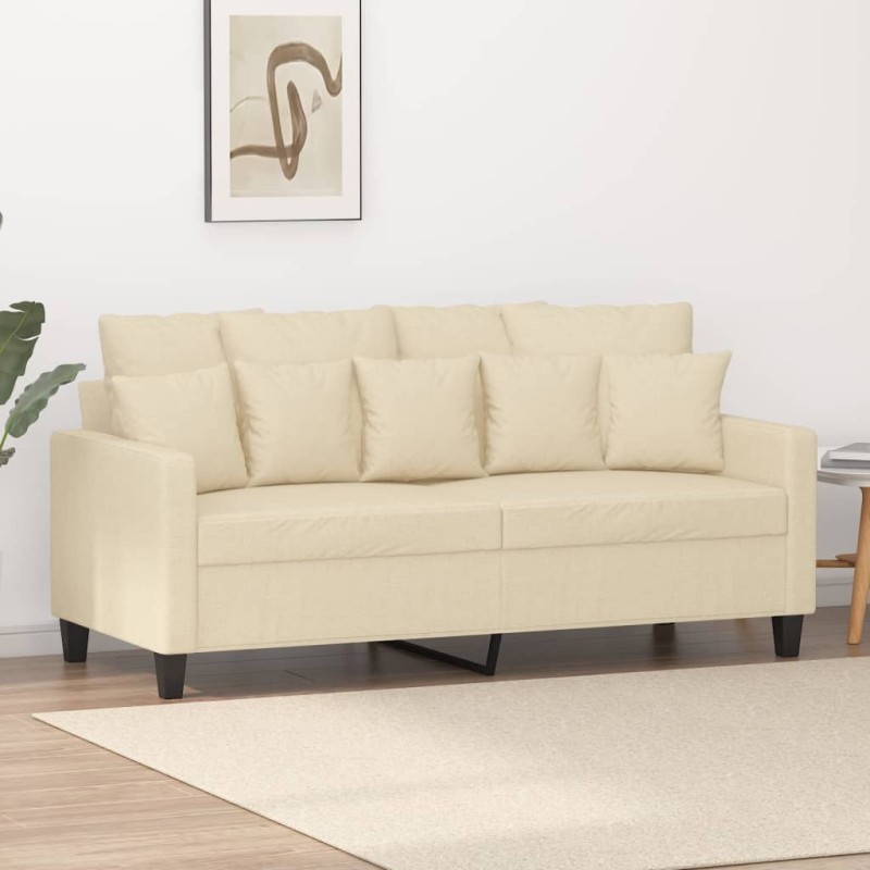 vidaXL Sofá de 2 plazas de tela color crema 140 cm vidaXL Sofá de 2 plazas de tela color crema 140 cm