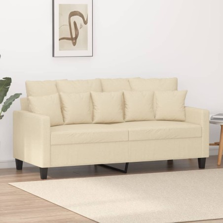 vidaXL Sofá de 2 plazas de tela color crema 140 cm