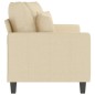 vidaXL Sofá de 2 plazas de tela color crema 140 cm vidaXL Sofá de 2 plazas de tela color crema 140 cm