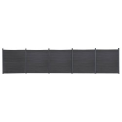 vidaXL Juego de paneles de valla WPC gris 872x186 cm