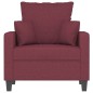 vidaXL Sillón de tela rojo tinto 60 cm vidaXL Sillón de tela rojo tinto 60 cm