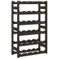 vidaXL Botellero para 30 botellas madera maciza de pino negro vidaXL Botellero para 30 botellas madera maciza de pino negro