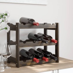 vidaXL Botellero para 12 botellas madera maciza de pino negro