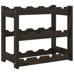 vidaXL Botellero para 12 botellas madera maciza de pino negro