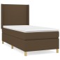 vidaXL Cama box spring con colchón tela marrón oscuro 100x200 cm vidaXL Cama box spring con colchón tela marrón oscuro 100x200 cm