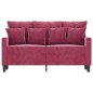 vidaXL Sofá de 2 plazas de terciopelo rojo tinto 120 cm vidaXL Sofá de 2 plazas de terciopelo rojo tinto 120 cm