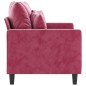 vidaXL Sofá de 2 plazas de terciopelo rojo tinto 120 cm vidaXL Sofá de 2 plazas de terciopelo rojo tinto 120 cm