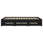 vidaXL Estructura cama con cajones madera ingeniería negra 160x200 cm vidaXL Estructura cama con cajones madera ingeniería negra 160x200 cm