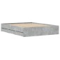 vidaXL Cama con cajones madera ingeniería gris hormigón 150x200 cm vidaXL Cama con cajones madera ingeniería gris hormigón 150x200 cm