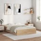 vidaXL Cama con cajones madera ingeniería roble Sonoma 135x190 cm vidaXL Cama con cajones madera ingeniería roble Sonoma 135x190 cm