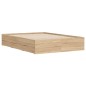 vidaXL Cama con cajones madera ingeniería roble Sonoma 135x190 cm vidaXL Cama con cajones madera ingeniería roble Sonoma 135x190 cm