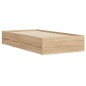 vidaXL Cama con cajones madera ingeniería roble Sonoma 75x190 cm