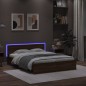vidaXL Estructura de cama cabecero y luces LED marrón roble 160x200 cm vidaXL Estructura de cama cabecero y luces LED marrón roble 160x200 cm