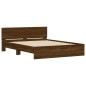 vidaXL Estructura de cama cabecero y luces LED marrón roble 160x200 cm vidaXL Estructura de cama cabecero y luces LED marrón roble 160x200 cm